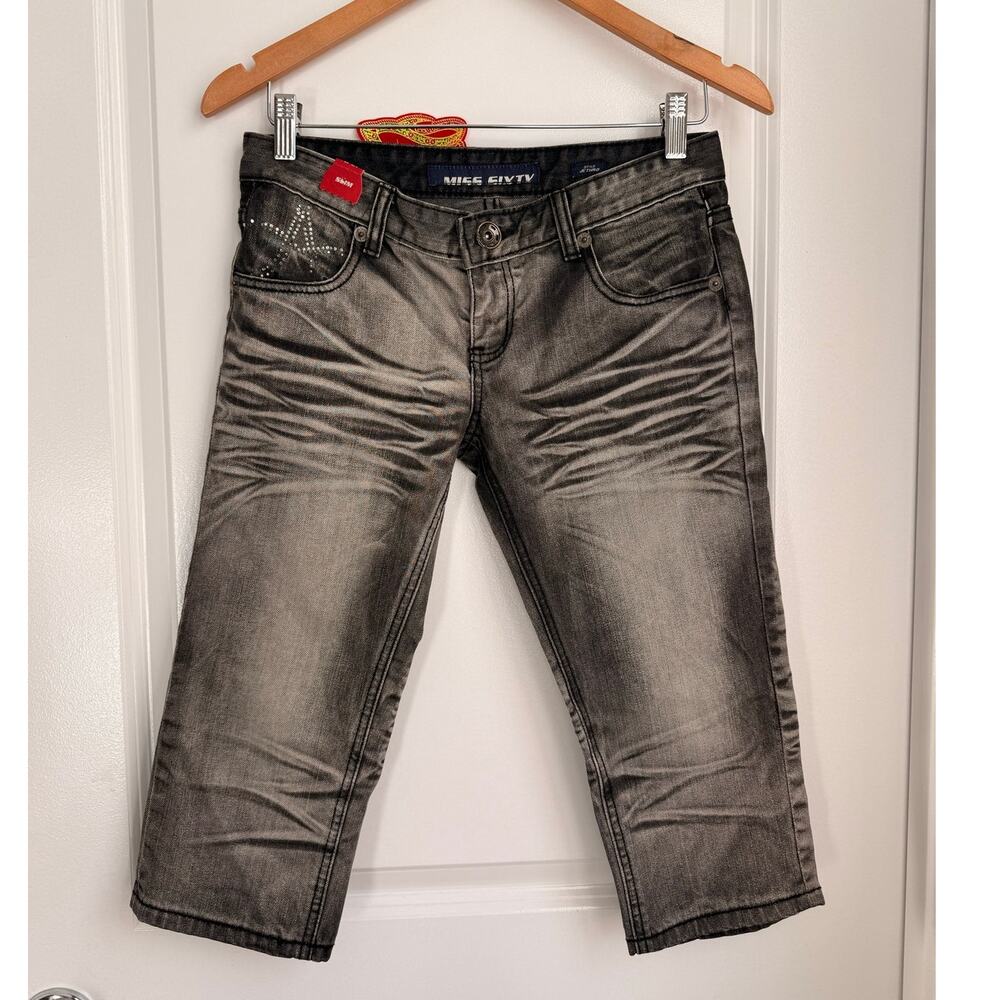 Miss Sixty NEW Y2K Jethro Slim Dark Wash Capri Jeans‎ Size 27 Made in Italy